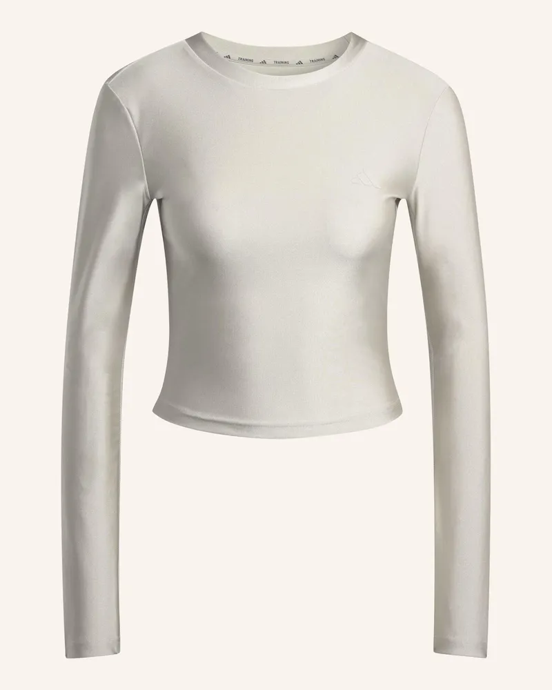 adidas WORKOUT ESSENTIALS LONGSLEEVE HEMD GLANZ Beige