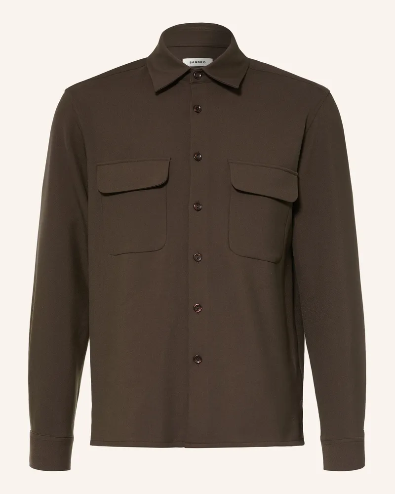Sandro Jersey-Overshirt braun Dunkelbraun