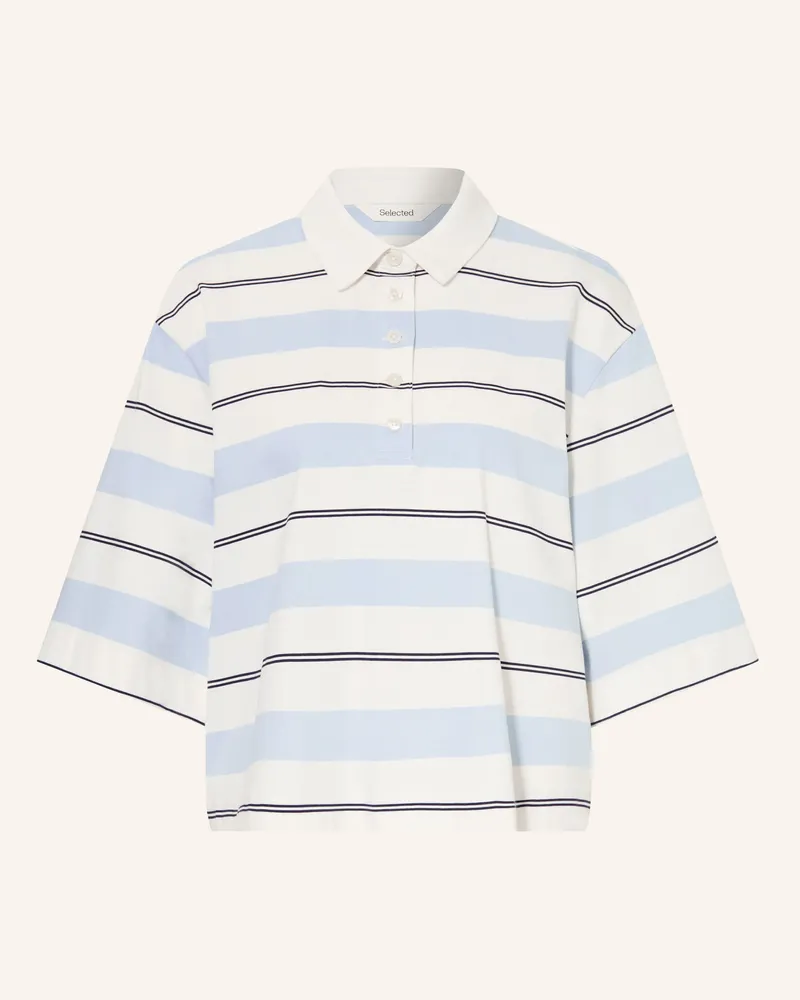 Selected Jersey-Poloshirt blau Weiss