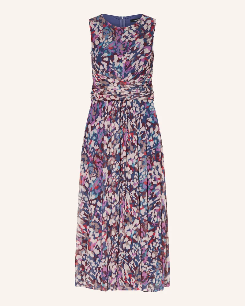 Swing Cocktailkleid mit Mesh Dunkelblau