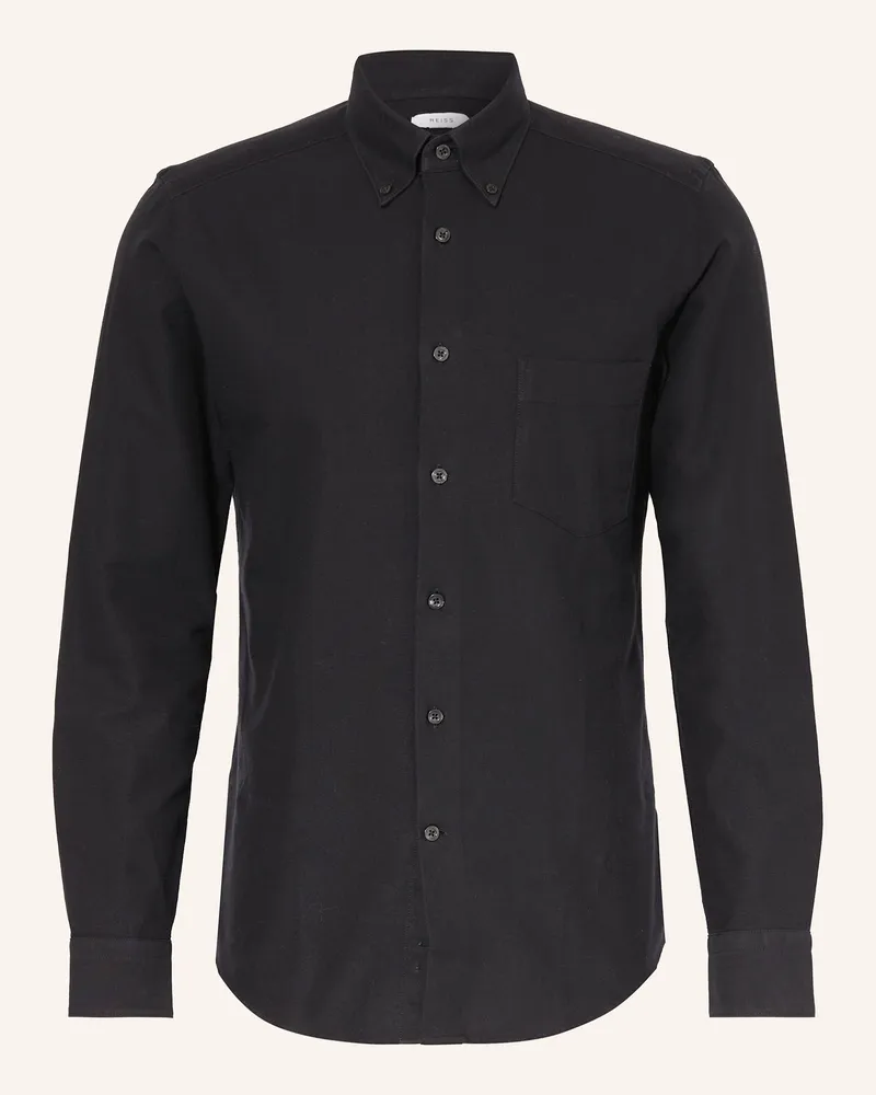 Reiss Oxfordhemd Greenwich Slim Fit schwarz Schwarz