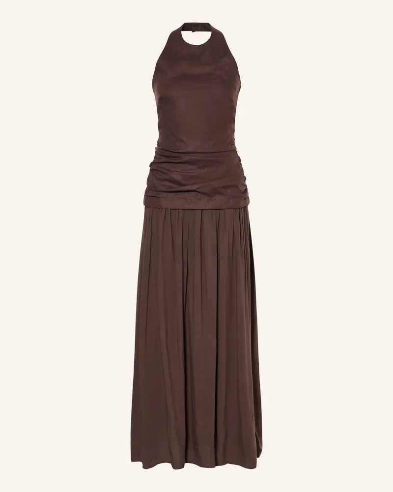 Faithfull The Brand Leinenkleid Tali braun Dunkelbraun