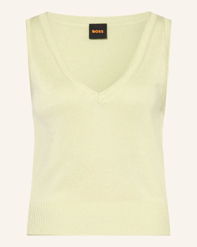 HUGO BOSS Stricktop Fomoa gruen Hellgelb