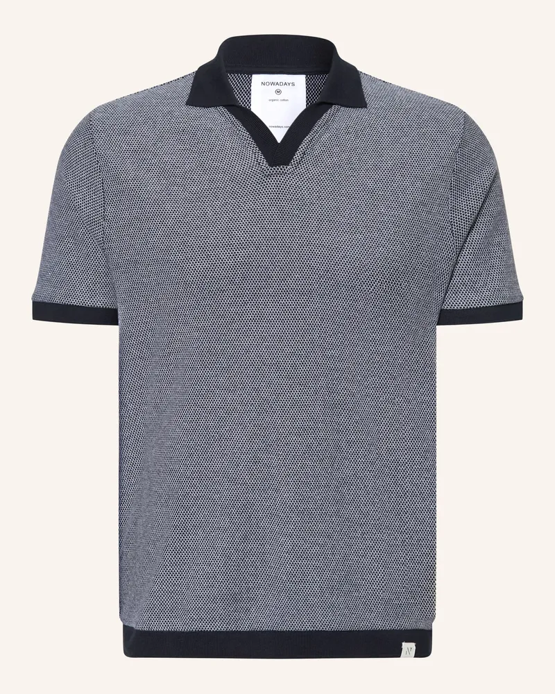 Nowadays Jersey-Poloshirt blau Dunkelblau