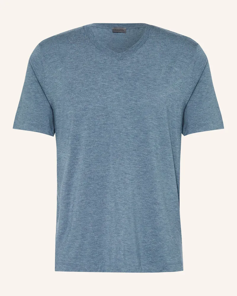 Hanro V-Shirt CASUALS Blau