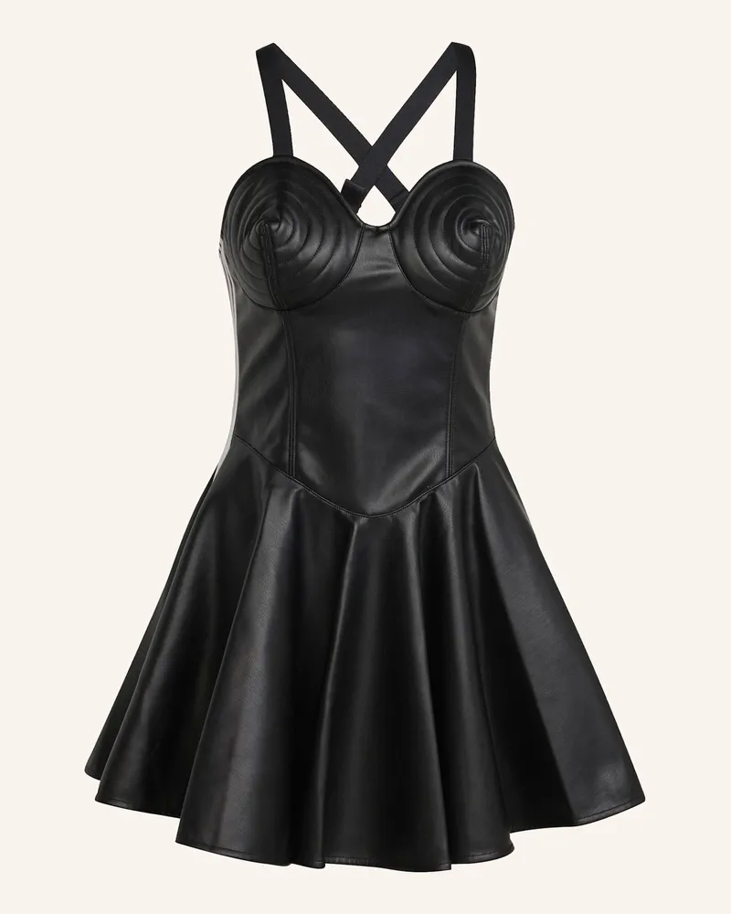 adidas ADIDAS X JEREMY SCOTT KLEID AUS SYNTHETIKLEDER Schwarz