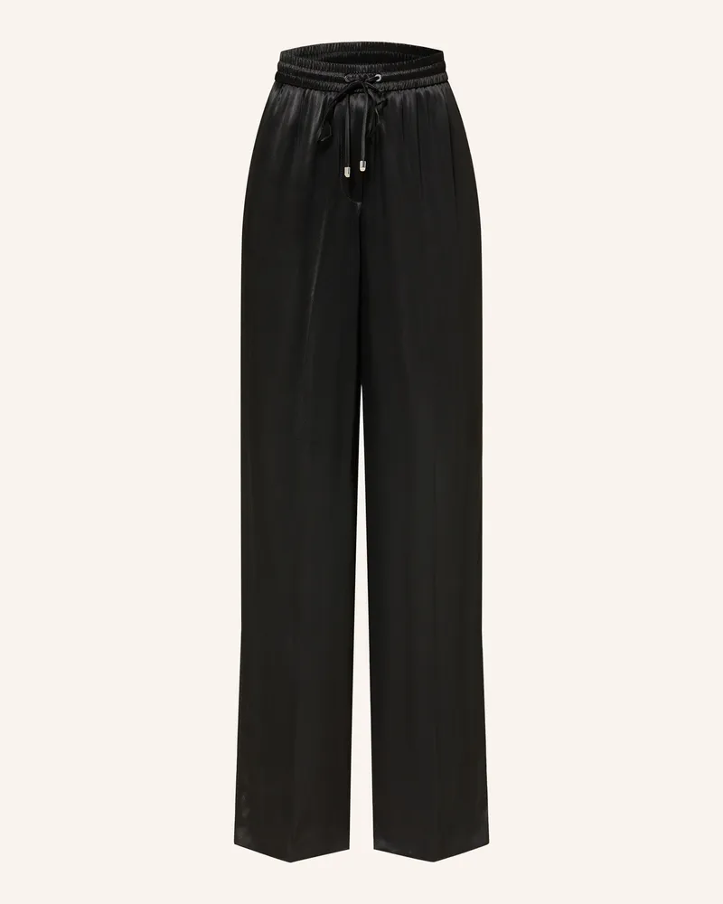 HUGO BOSS Marlenehose TAVATI aus Satin Schwarz