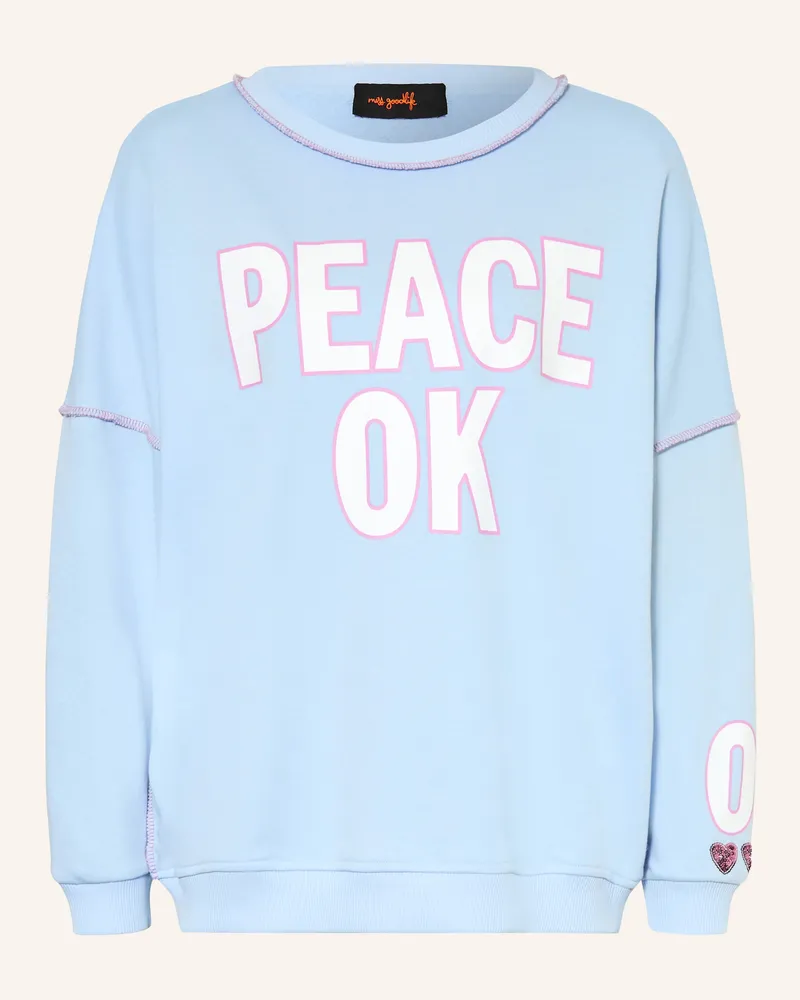Miss Goodlife Oversized-Sweatshirt Mit Pailletten blau Hellblau