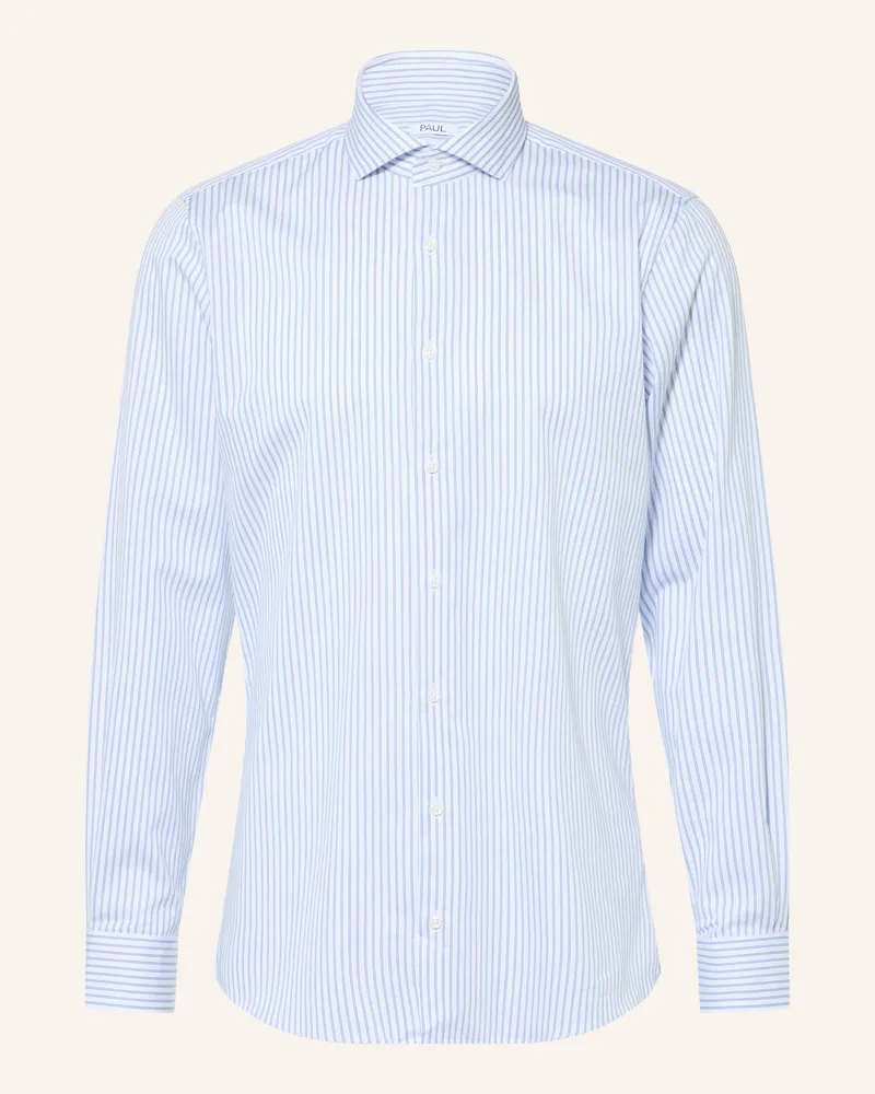 paul Hemd Shaped Fit blau Weiss