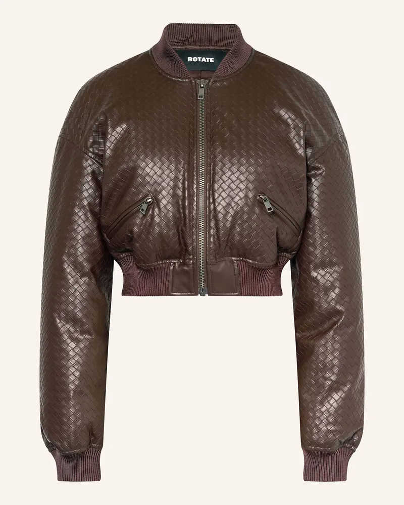 ROTATE Birger Christensen Blouson in Lederoptik Braun