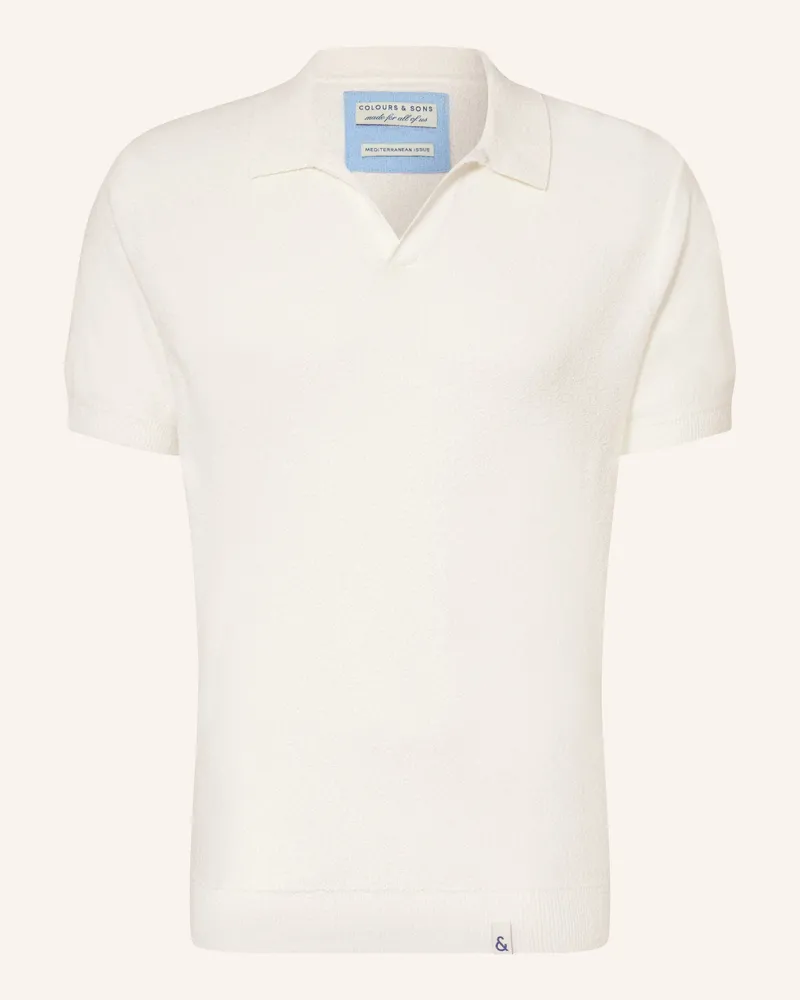 colours & sons Strick-Poloshirt weiss Weiss
