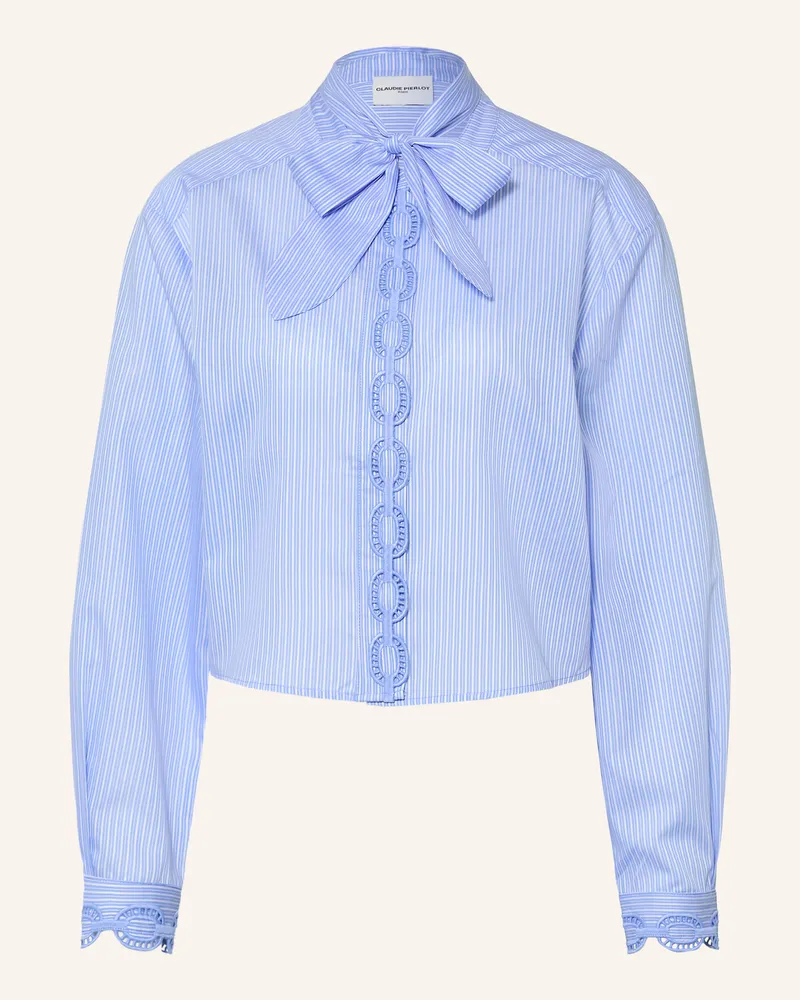 Claudie Pierlot Bluse Mit Abnehmbarer Schluppe Und Spitze blau Blau