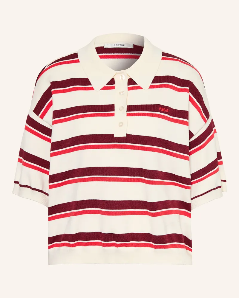 Gestuz Strick-Poloshirt Gztaia rot Creme