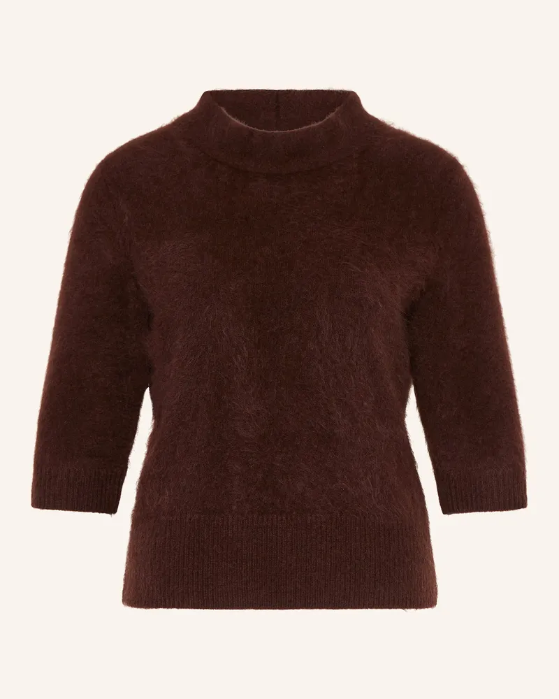Dorothee Schumacher Pullover FLUFFY STATEMENT mit 3/4-Arm Dunkelbraun