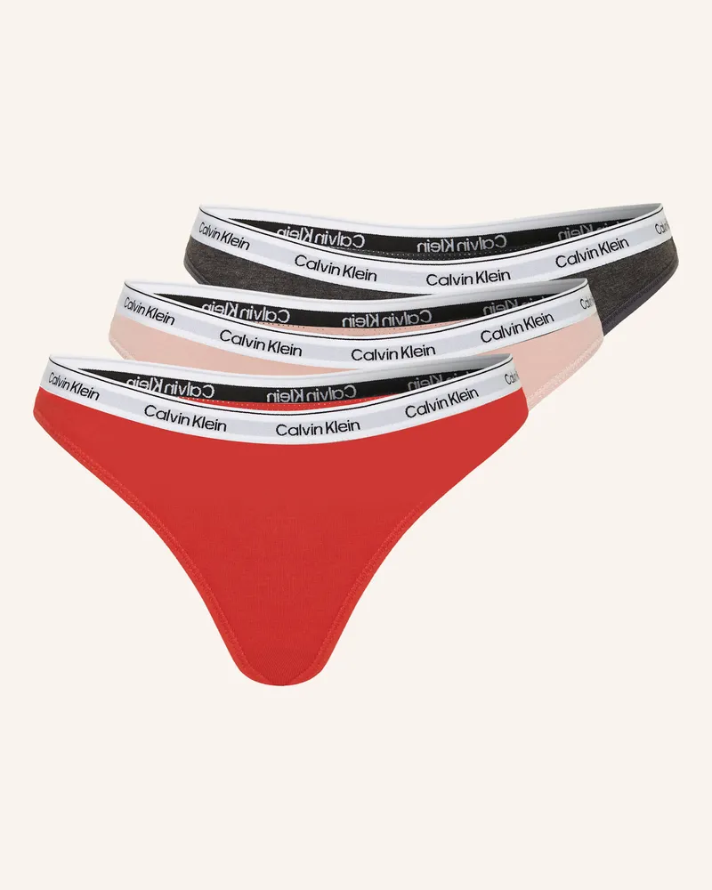 Calvin Klein 3er-Pack Strings MODERN LOGO Dunkelgrau