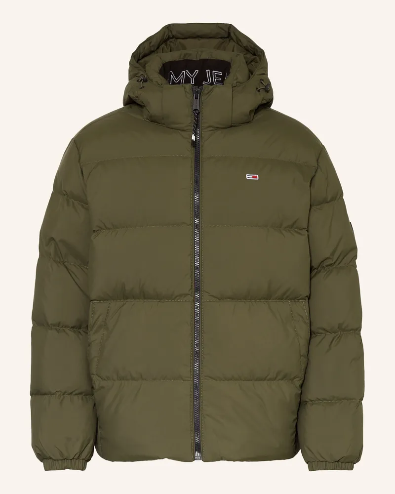 Tommy Hilfiger Daunenjacke mit abnehmbarer Kapuze Oliv