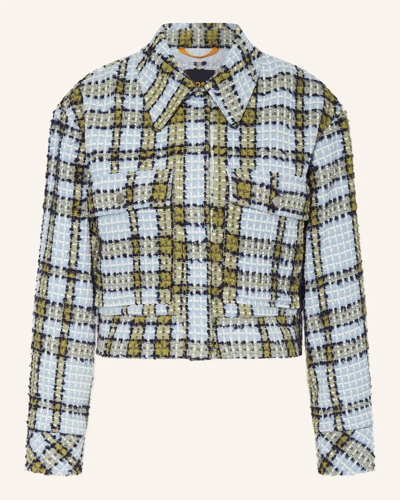 HUGO BOSS Kastenjacke JATWEDI aus Bouclé Blau