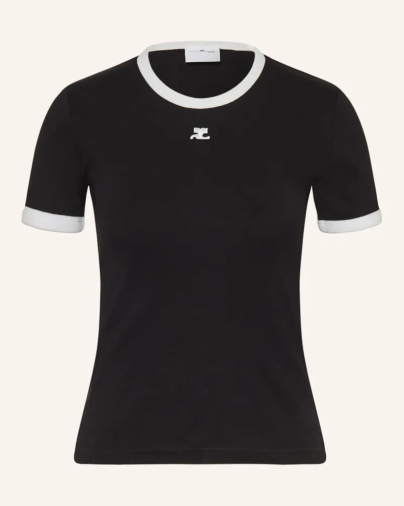 Courrèges T-Shirt schwarz Schwarz