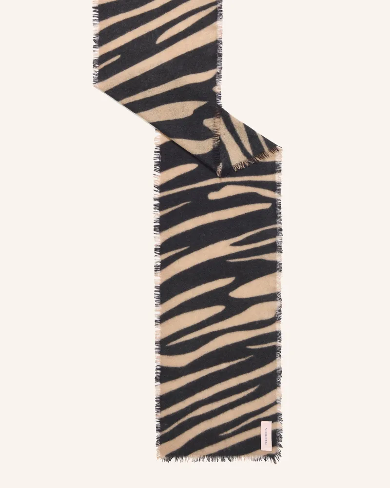 Puschoen Cashmere-Schal Slim Zebra Punk schwarz Schwarz