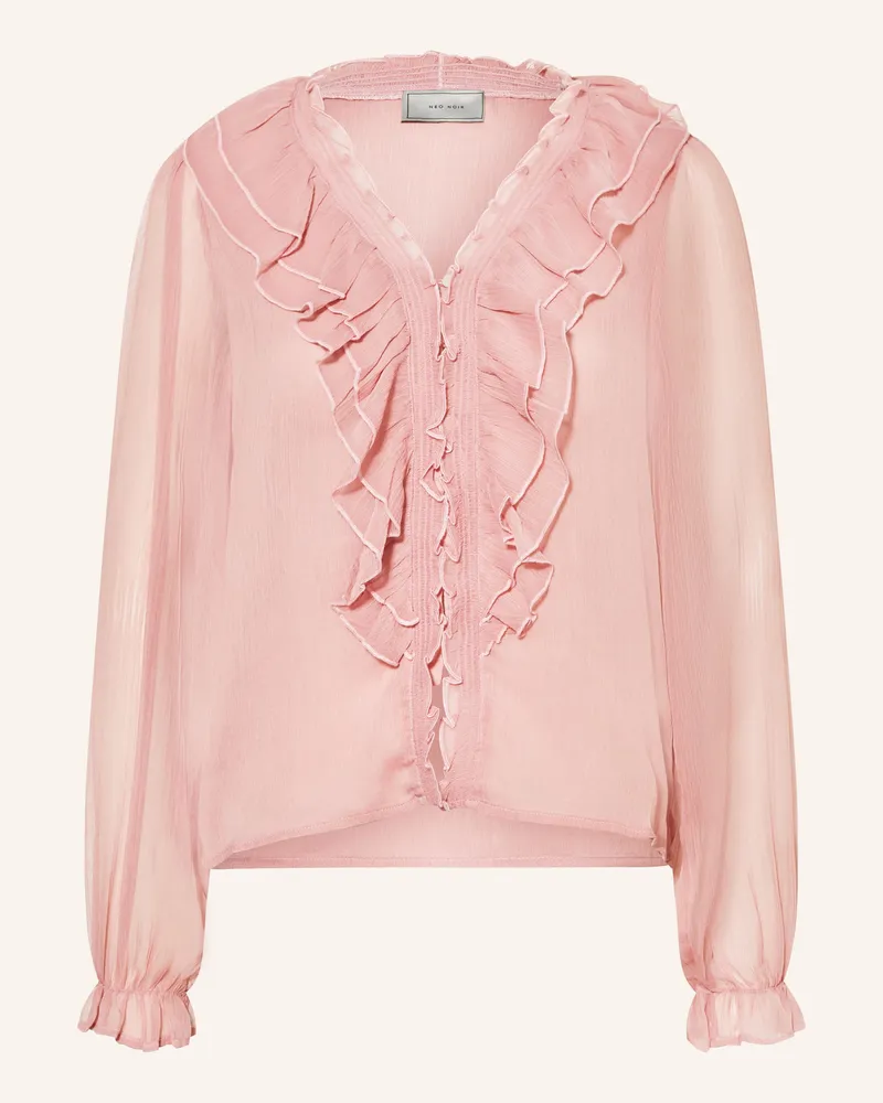 Neo Noir Bluse IVEY mit Volants Altrosa