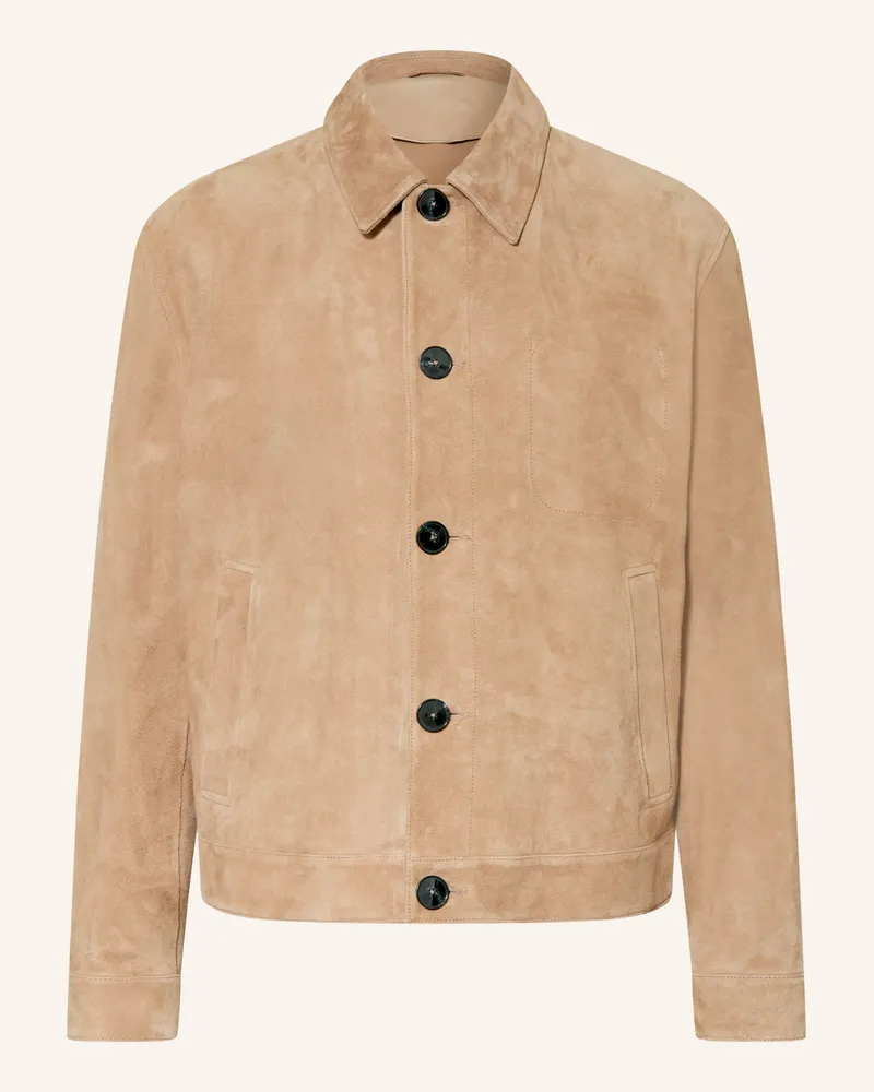 HUGO BOSS Lederjacke Ligor beige Beige