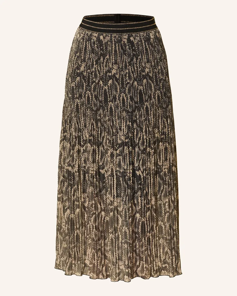 MARC AUREL Plisseerock Mit Glitzergarn schwarz Schwarz