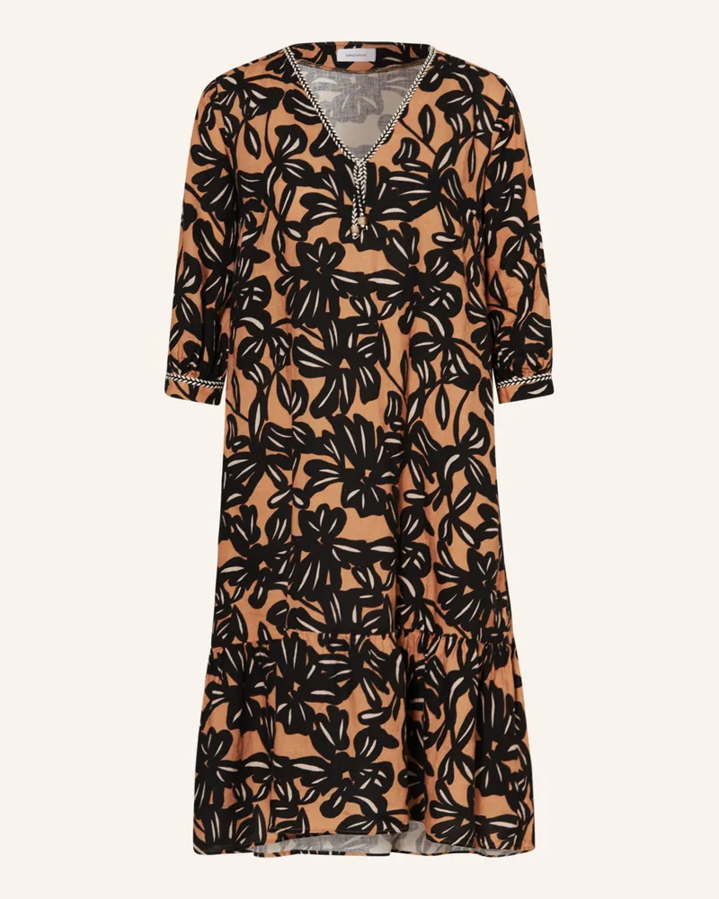 Darling Harbour Leinenkleid Mit 3/4-Arm braun Hellbraun