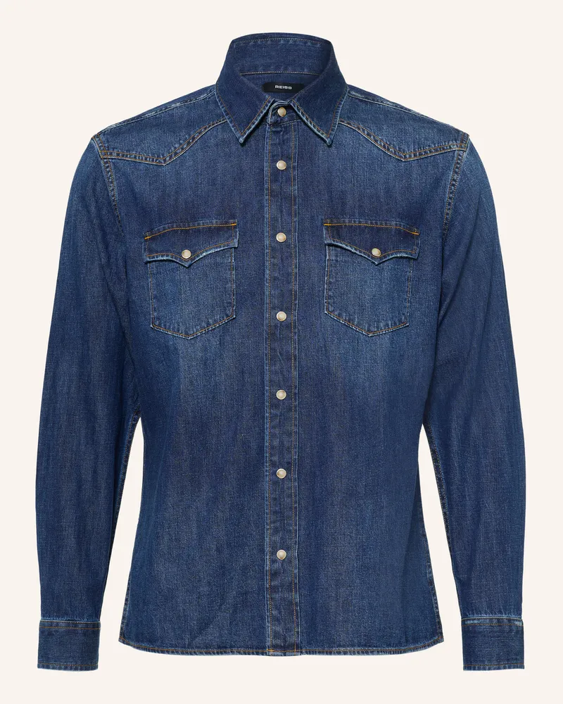 Reiss Jeanshemd Mountain Regular Fit blau Dunkelblau