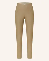 Mrs & HUGS Leggings in Lederoptik Beige