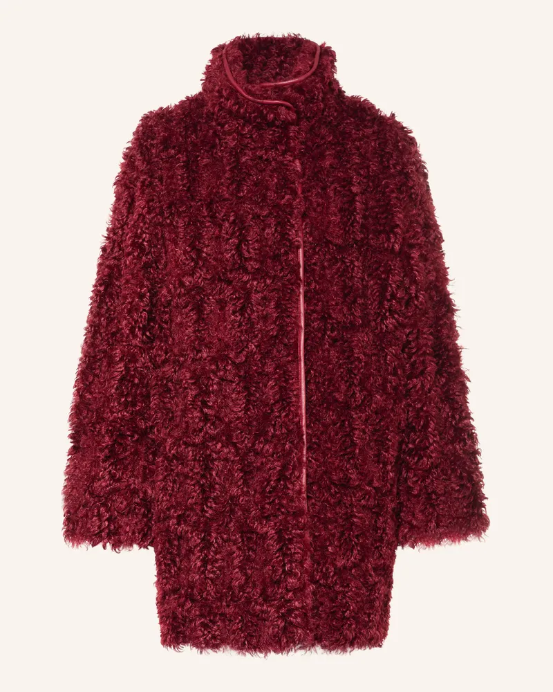 White Label Kunstfell-Mantel rot Dunkelrot