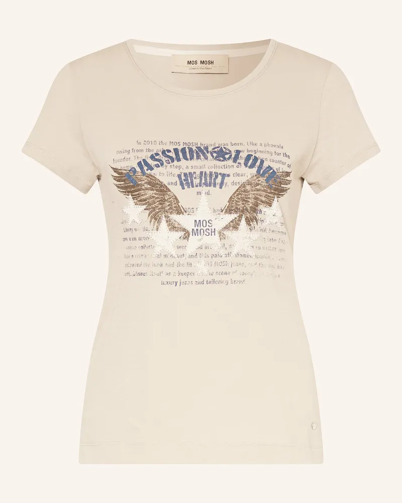 Mos Mosh T-Shirt MMZIBBY mit Schmucksteinen Beige