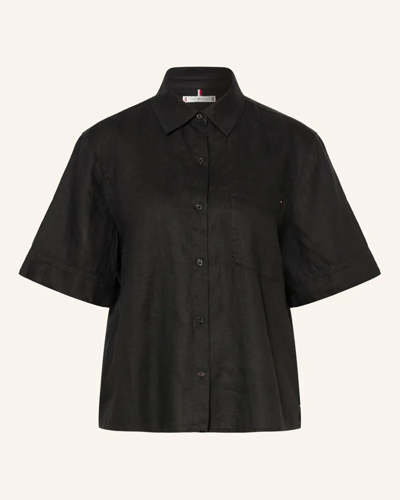 Tommy Hilfiger Hemdbluse Aus Leinen schwarz Schwarz