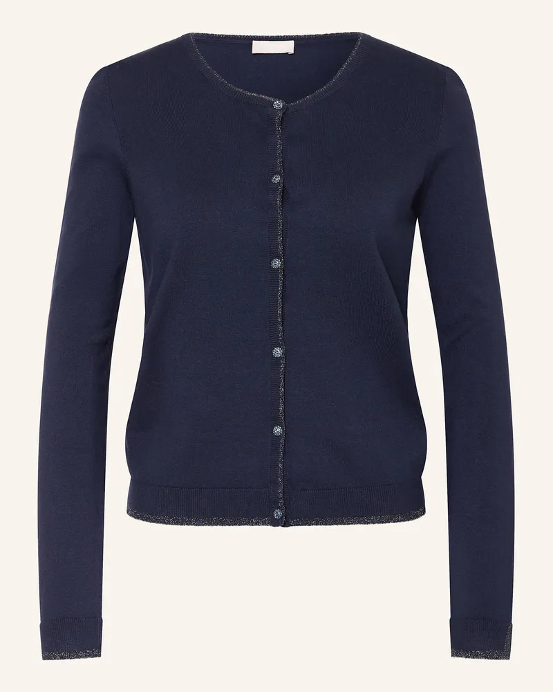 Liu Jo Strickjacke mit Glitzergarn Dunkelblau