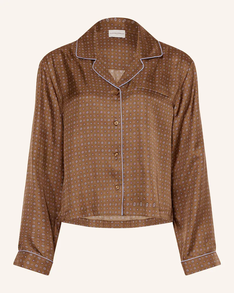 Claudie Pierlot Seidenbluse Dunkelbraun