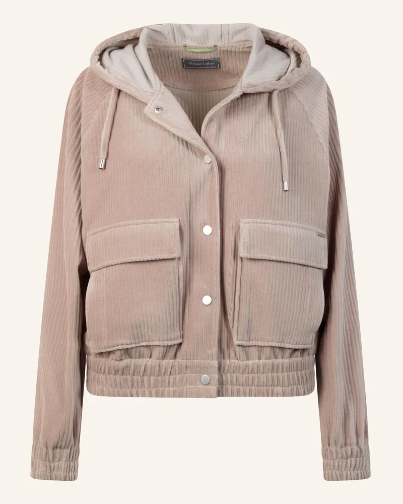 White Label Jacke Baumwoll Jersey Cord Blouson beige Beige