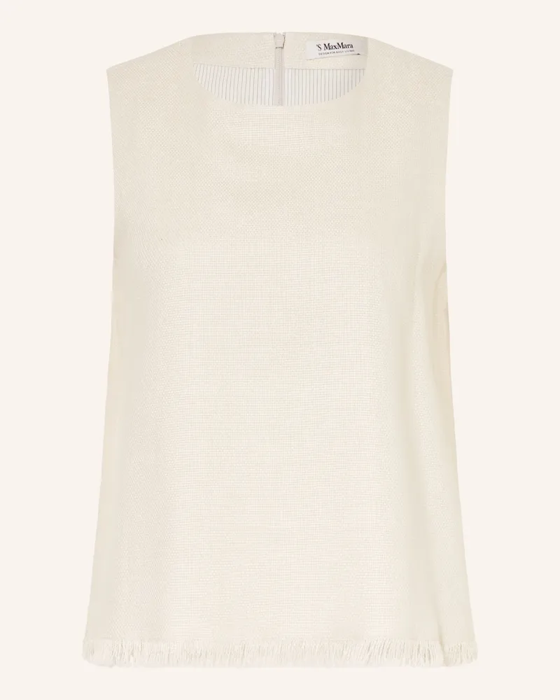 Max Mara Leinentop Anika beige Ecru