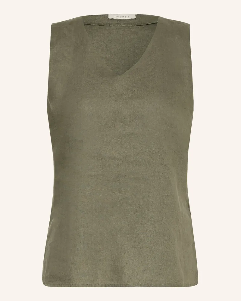 lilienfels Blusentop aus Leinen Oliv