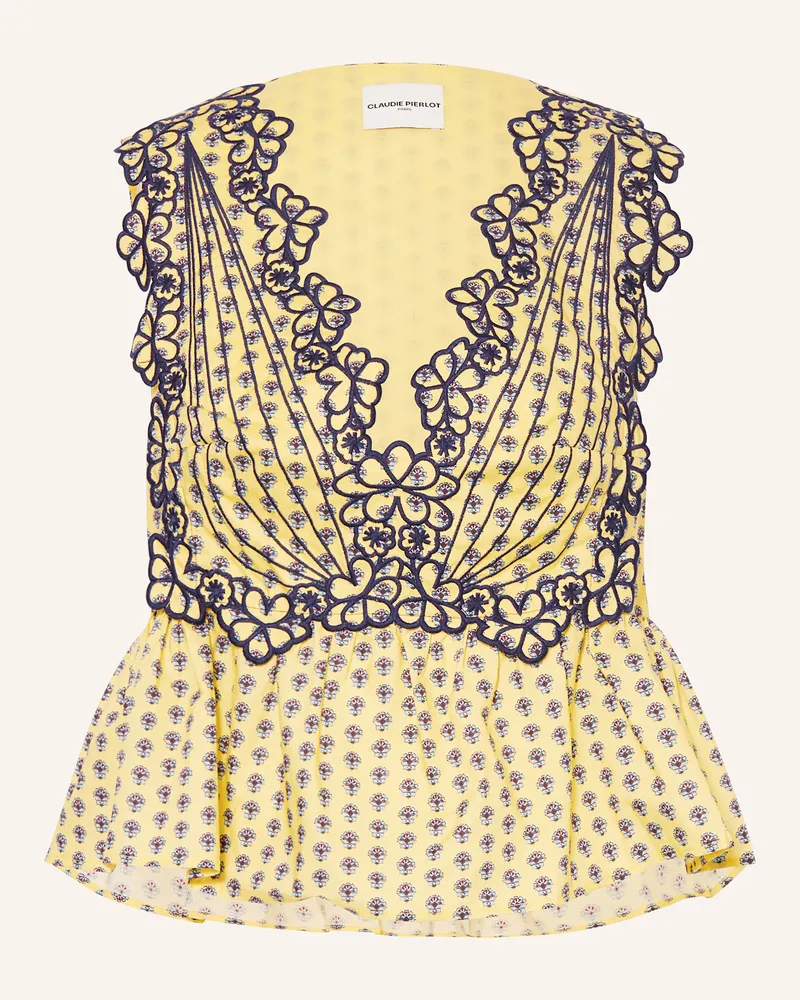 Claudie Pierlot Top mit Volants Gelb