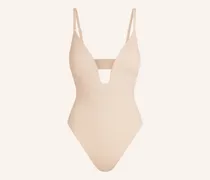 Shape-Body Spanxshape™ Suit Your Fancy Plunge Low Back Thong Bodysuit beige