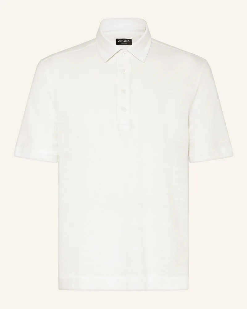 Ermenegildo Zegna Leinen-Poloshirt Weiss