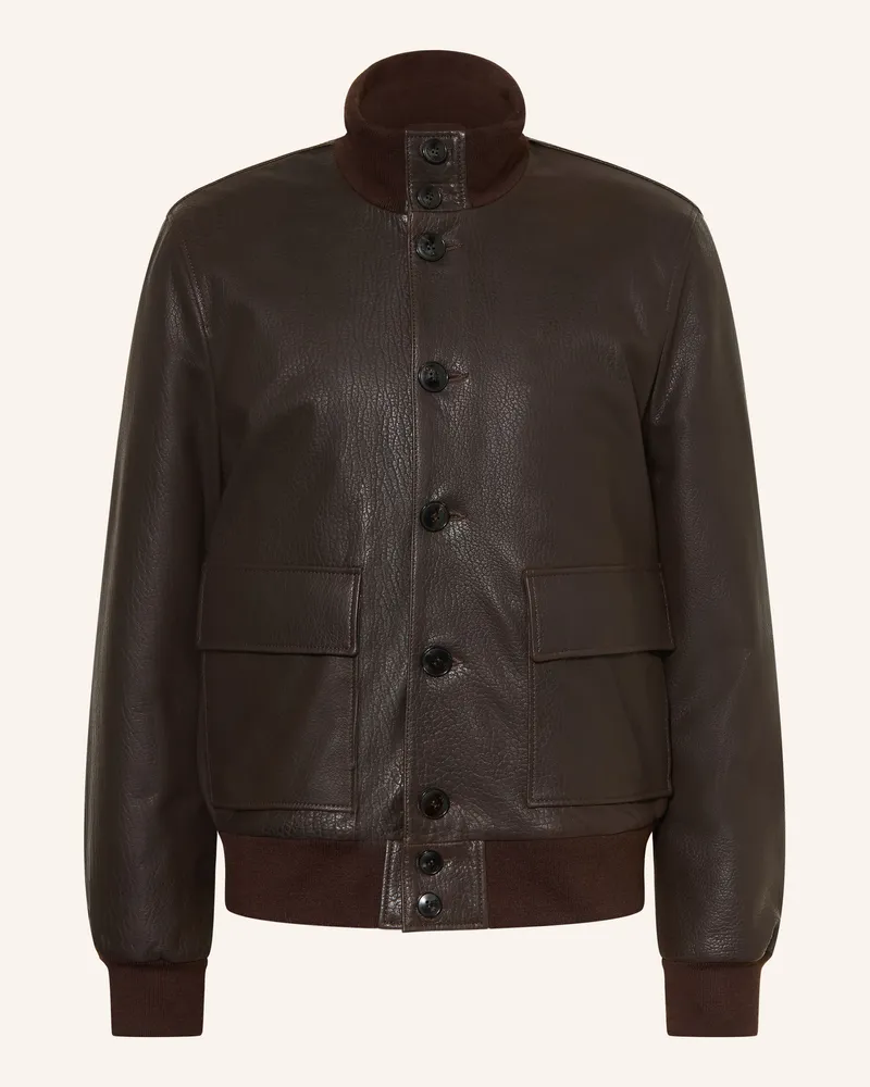 Manzoni 24 Lederjacke braun Dunkelbraun