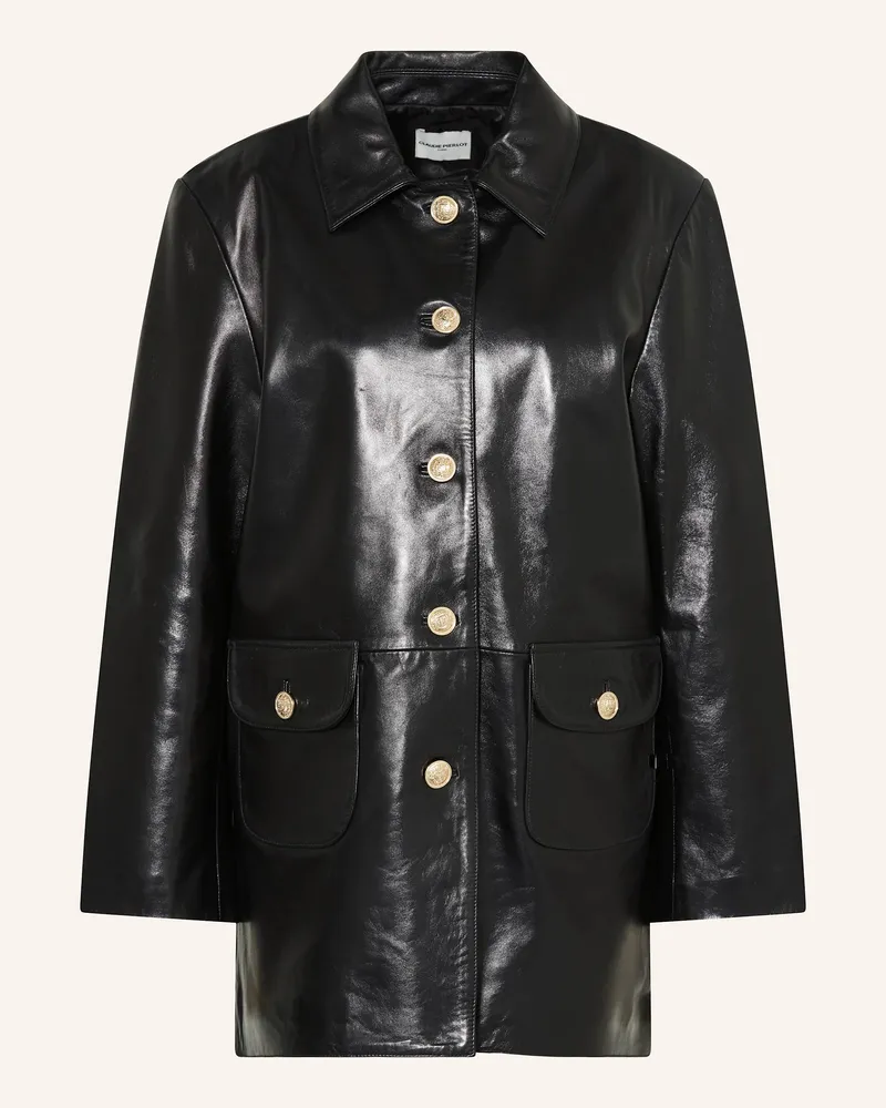 Claudie Pierlot Lederjacke Schwarz