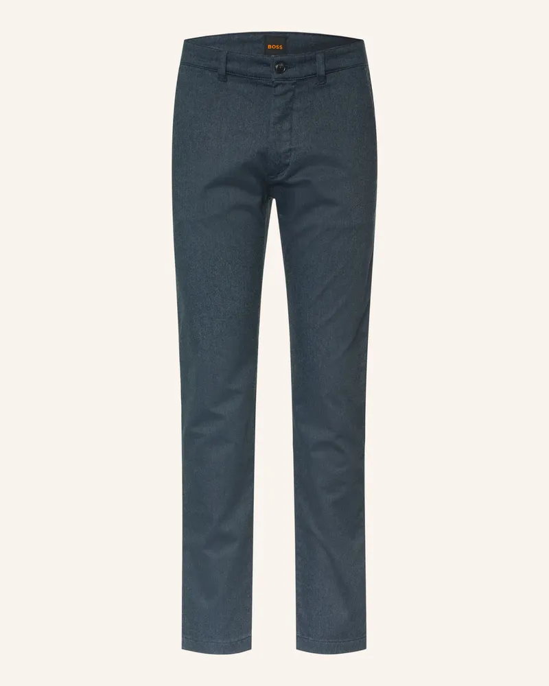 HUGO BOSS Flanell-Chino Slim Fit blau Dunkelblau