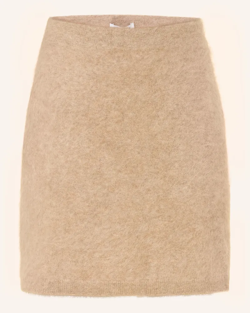 Mrs & HUGS Strickrock Aus Cashmere braun Beige