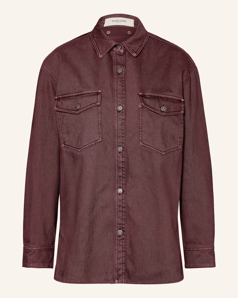 Golden Goose Jeans-Overshirt Patty rot Dunkelrot