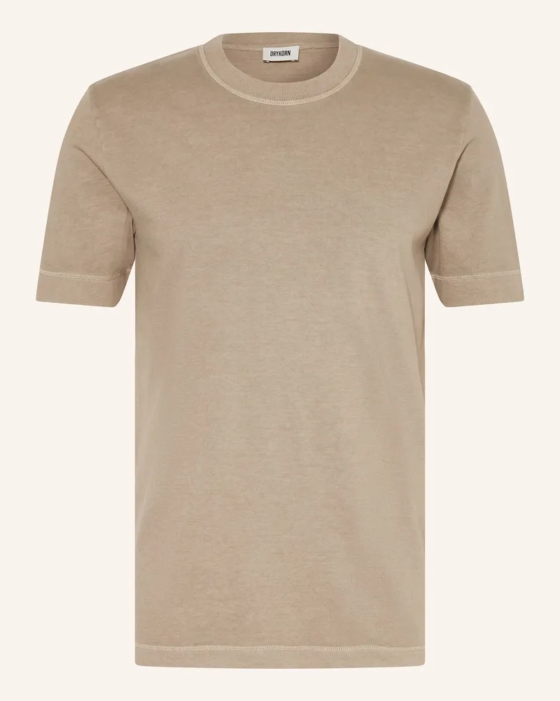 Drykorn T-Shirt Raphael gruen Hellbraun