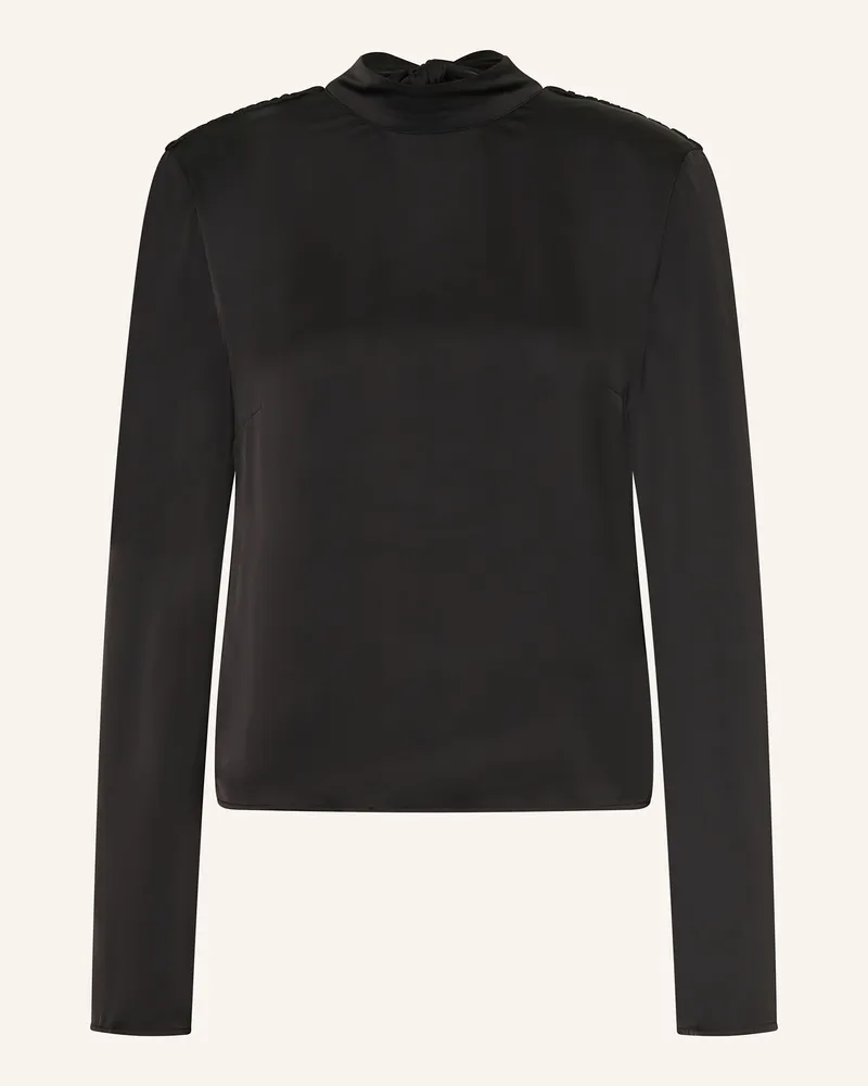 ROTATE Birger Christensen Blusenshirt aus Satin Schwarz