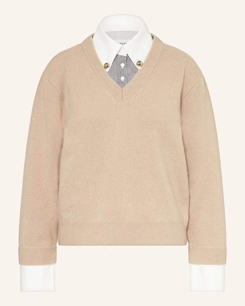 Claudie Pierlot Pullover im Materialmix Weiss