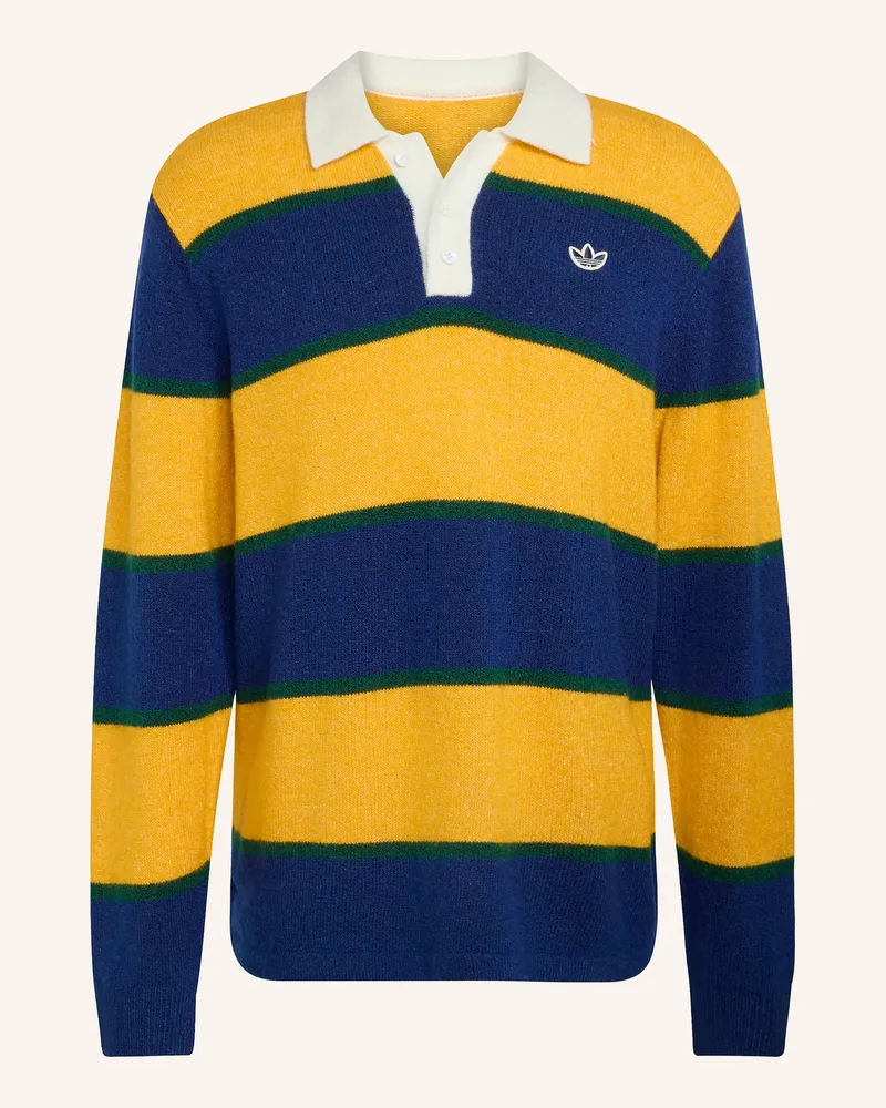 adidas Strick-Rugbyshirt blau Dunkelblau