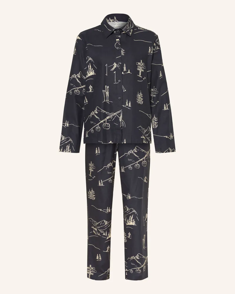 Schiesser Schlafanzug X-Mas Aus Flanell blau Dunkelblau